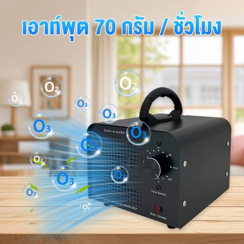 🏡เครื่องผลิตโอโซน 70g/h ฆ่าเชื้อโรค กำจัดกลิ่นอับ กลิ่นสัตว์เลี้ยง กลิ่นบุหรี่ ตั้งเวลาได้ 60 นาที ตัวเครื่องสแตนเลส Image6