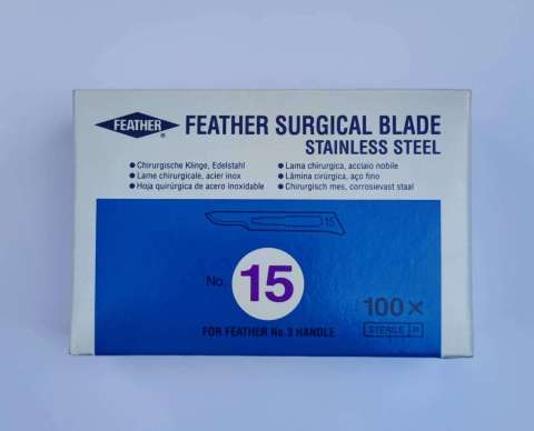 ใบมีดstainless steel  ยี่ห้อfeather  (surgical blade of japan)มี5เบอร์ให้เลือกสั่ง10/11/12/15/15C กล่องบรรจุ100ใบ #ใบมีดผ่าตัด#ใบมีด#blade Image4