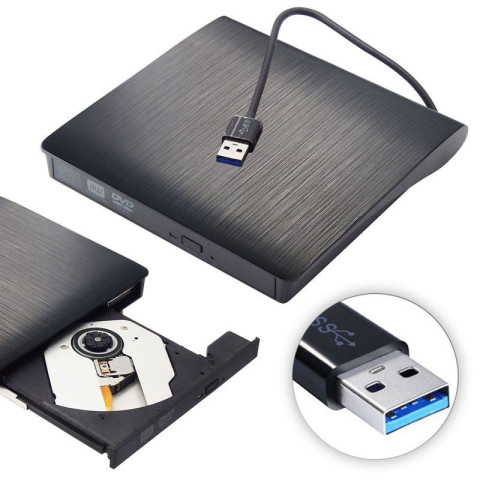 USB 3.0 DVD-RW External Slim Writer / Burner / rewriter / CD Rom Drive แบบพกพา อ่านเขียน Play & Play มีดำยังเดียว Image4
