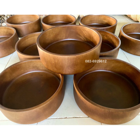 ถังไม้ อ่างสปาเท้า/สปามือ ผลิตจากไม้มะม่วง สีน้ำตาลไม้สัก ขนาด10“ 12“ 14” 16“ Image2