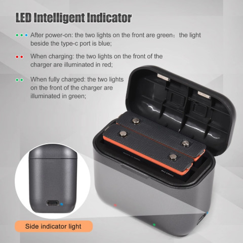 Puantes Insta360 X3 Insta360 X3 Storage Flip Double Slot Charger + แบตเตอรี่เหมาะสําหรับ Insta360 X3 Image3