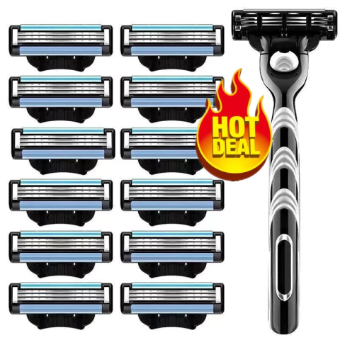 มีดโกนเติม Gillette Mach3สำหรับผู้ชาย4/8ใบมีดโกนพร้อมหล่อลื่นใบมีด3ชั้นตัดเร็วตลับสำหรับเคราใบหน้า Image1