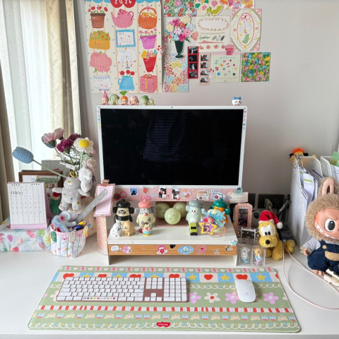 amuse stuff-mousepad flower แผ่นรองเม้าส์ลายดอกไม้ขนาด30*80เซน Image1