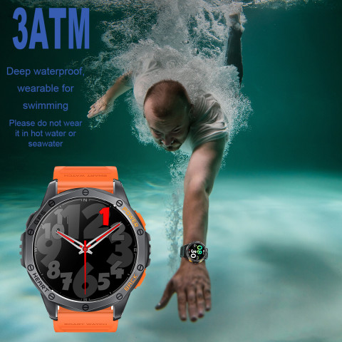 สมาร์ทวอทช์ K67 NineWindGPSบลูทูธระดับความสูงความดันอากาศเข็มทิศการตรวจสอบสุขภาพนาฬิกาว่ายน้ำ1.43สุขภาพที่ชาญฉลาดและนาฬิกากีฬา Image3