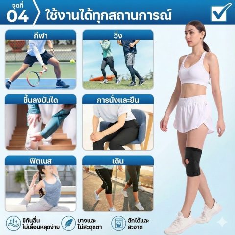 【ส่งตรงจากญี่ปุ่น】 【รุ่นใหม่ 2025 แนะนำโดยแพทย์】 ที่รัดเข่า สายรัดตัว V ล็อกแน่น ช่วยพยุงลูกสะบ้าและหมอนรองกระดูก ไม่เลื่อนหลุดง่าย น้ำหนักเบา ระบายอากาศดี เหมาะสำหรับเล่นกีฬาและทำงาน สวมใส่ง่าย ใช้ได้ทั้งชายและหญิง Image5