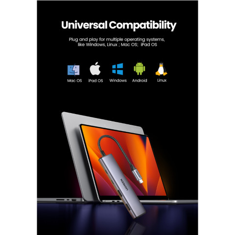 UGREEN รุ่น 15395 อะแดปเตอร์ฮับ 4in1 HUB USB-A 3.0 x2 / USB-C 3.0 x2 รองรับ Macbook Image4