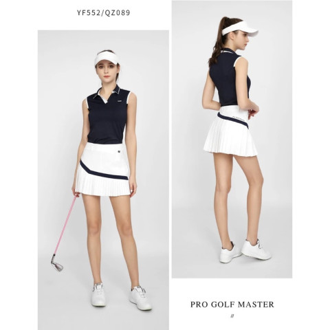 PGM QZ089 ผู้หญิงกอล์ฟกีฬาสั้นกระโปรงฤดูร้อนระบายอากาศกางเกงครึ่งตัว A กระโปรงจีบ Image4