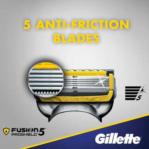 ยิลเลตต์ ฟิวชั่น โปรชิลด์ มีดโกน 1 ด้าม พร้อมใบมีด 2 ชิ้น Gillette Fusion Proshield 1 Razor + 2 Blades Refills ใบมีดโกน Image2