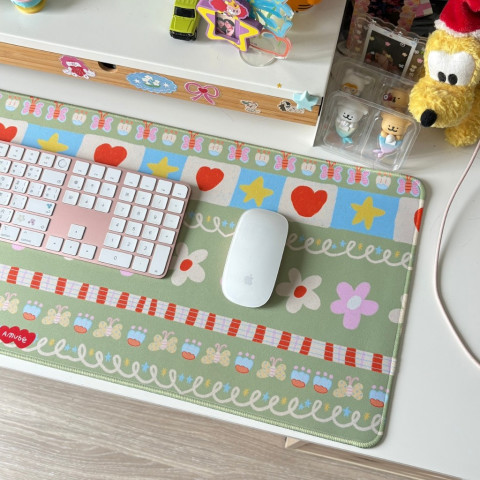 amuse stuff-mousepad flower แผ่นรองเม้าส์ลายดอกไม้ขนาด30*80เซน Image3