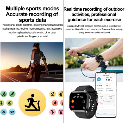 นาฬิกาข้อมืออัจฉริยะสำหรับผู้ชายและผู้หญิงTK17สมาร์ทวอท์ช ECG ระดับน้ำตาลในเลือดกรดยูริคตรวจสอบไขมันในร่างกายห้าอวัยวะสำหรับผู้ชายผู้หญิงสร้อยข้อมือโทรผ่านบลูทูธนาฬิกาข้อมือสายรัดข้อมือฟิตเนสกีฬากันน้ำสำหรับ Android และ IOS Image5