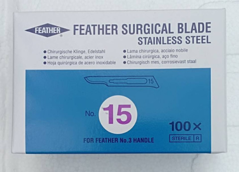 ใบมีดเฟเธอใบมีดสแตนเลส ผลิตจากญี่ปุ่นคมกรีบ มี3เบอร์ให้เลือกสั่ง 12/15/15C Image1