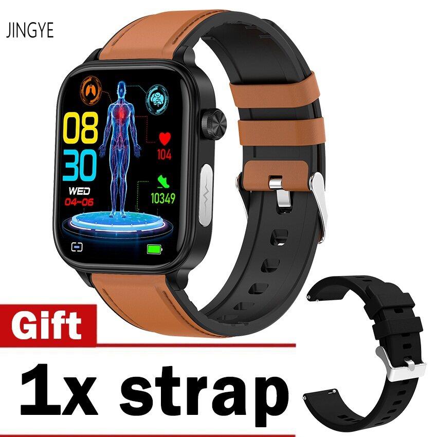 ET570 Smart Watch - เครื่องติดตามอุณหภูมิร่างกาย ECG น้ำตาลในเลือดพร้อมสาย Bluetooth กันน้ำ