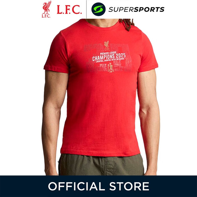 LIVERPOOL FOOTBALL CLUB EPL Champions 2024/25 เสื้อยืดฟุตบอลผู้ชาย