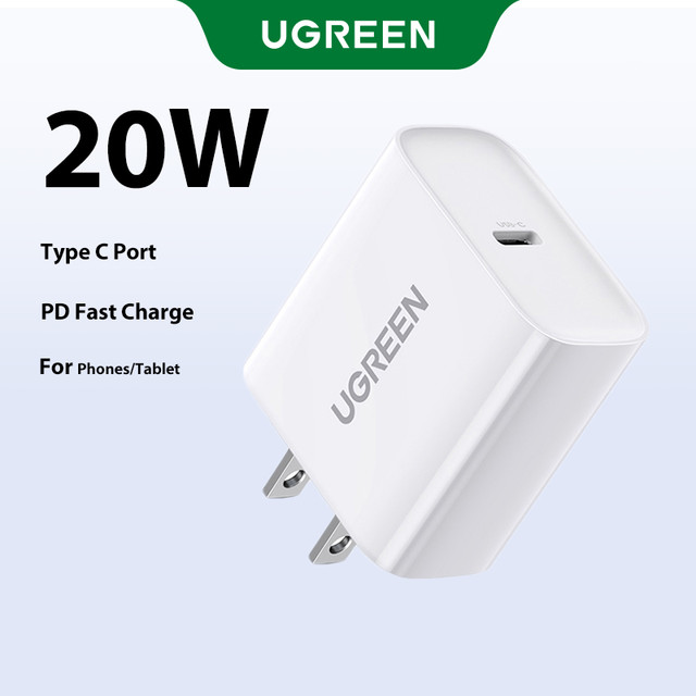 Ugreen Pd 20W USB C Charger Fast Charger for iPhone 17 16 15 14 Pro Max iPad Pro Samsung S26 S25 S24 Ultra Model: 60449