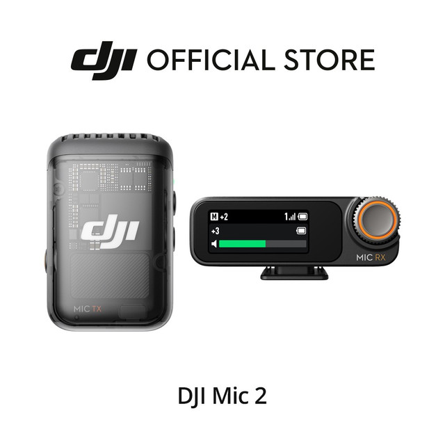DJI Mic 2 - Wireless Microphone | Intelligent Noise Cancelling| 32-bit Float Internal Recording | 250m (820 ft.) Range | 18-Hour Battery