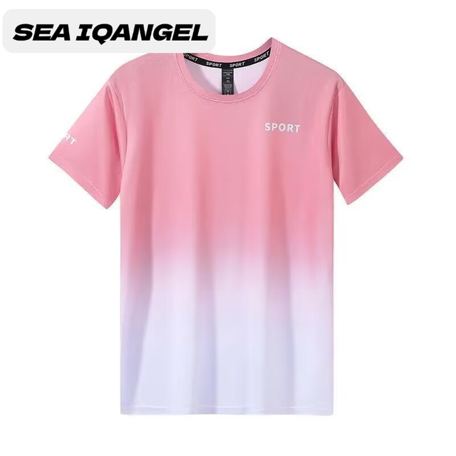 Sea Iqangel Men's Quick-Drying T-Shirt, Men's Sports T-Shirt, Uv Protection, Breathable, Comfortable, Men's Short Sleeve