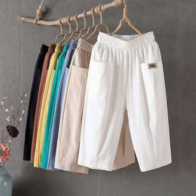 QIAOXIZI | Summer Light Loose Cotton-linen Seven-eighths Trousers