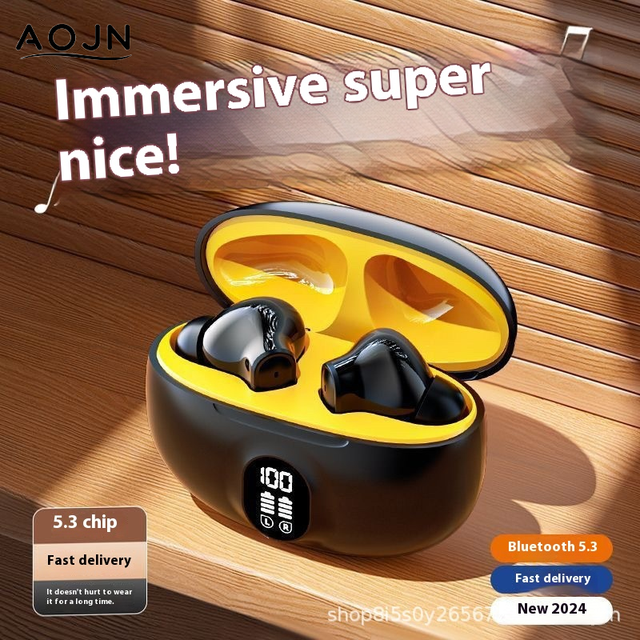 Aojn Bluetooth Headphones 895B, New Model Year 2025, with Digital Display. High Sound Quality, Low Latency for Gaming, Bluetooth Headphones M10, Wireless Bluetooth.