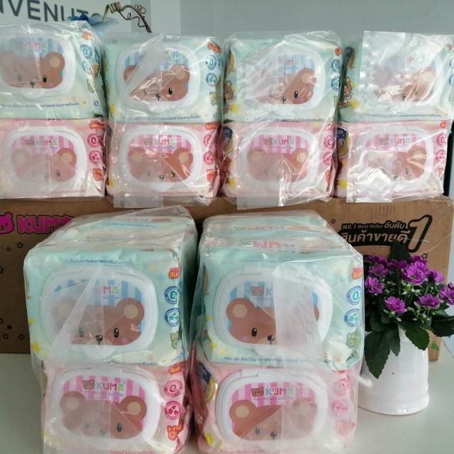 Wet Wipes ​   Kuma Packing Size ​   6 ​   Wrap ​ / Pack ​   Wet Cleaning Cloth ​   Kuma Brand ​   Kuma. ​ Fragrant and Soft ​   Gentle ​   Alcohol-Free ​   Does Not Irritate the Skin. ​   Assorted Colors