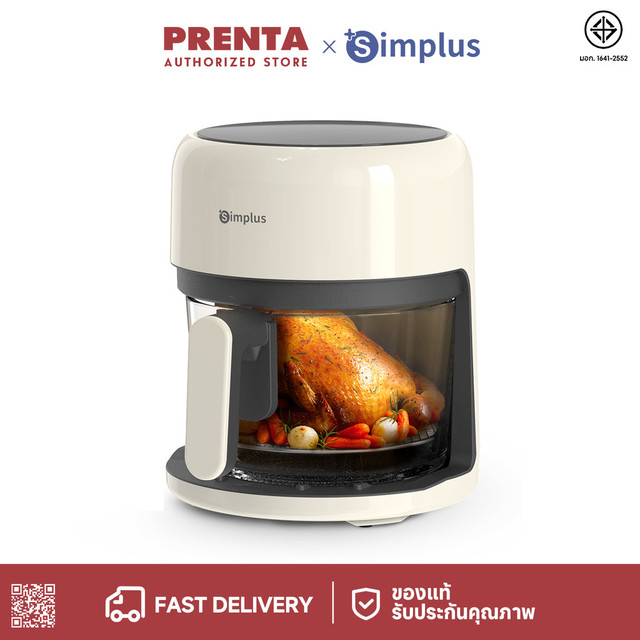 Prenta x Simplus AirFryer หม้อทอดไร้น้ำมัน รุ่นใหม่ ใช้ในครัวเรือน ความจุ 3.5L ระบบสัมผัส มัลติฟังก์ชั่น KQZG017