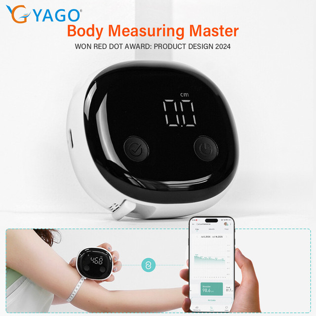 RCYAGO ดิจิตอลสมาร์ทเทปวัดร่างกายสำหรับการลดน้ำหนักเพิ่มกล้ามเนื้อตั้งครรภ์-Type-C + App