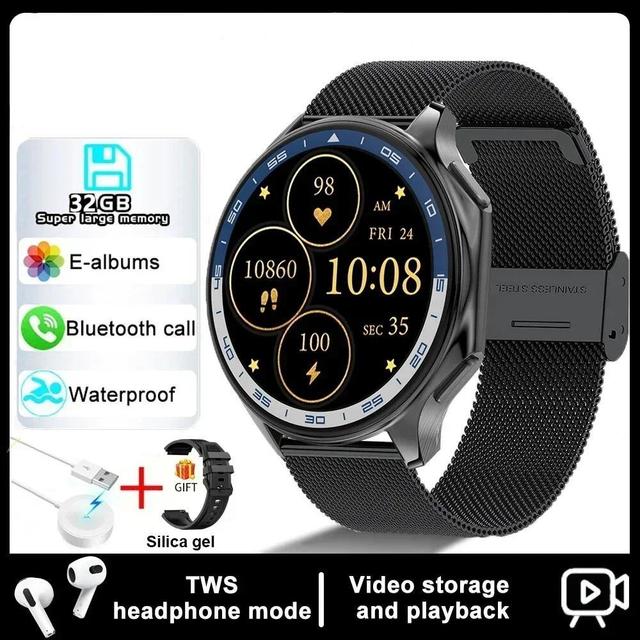 สำหรับ OPPO WATCH X 2026 นาฬิกาอัจฉริยะสำหรับผู้ชายกันน้ำสำหรับออกกำลังกาย ความจุ 32GB ฟังเพลง เชื่อมต่อบลูทูธ หูฟัง TWS โหมดวิดีโอ 3D