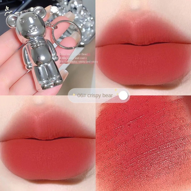 ลิปโคลนหมี ZVEV Little Bear Lip Tint เคลือบด้าน กํามะหยี่ เคลือบริมฝีปาก ลิปสติก พวงกุญแจ H1631