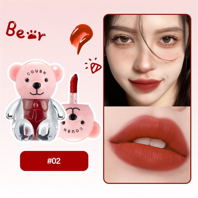 【ของขวัญ】คูปองลิปกลอสสไตล์หมีน้อย เนื้อบางเบา ชุ่มชื้น ให้สีสวยติดทนนาน เหมาะสำหรับงานปาร์ตี้และเทศกาล แต่งหน้า JOYFEEL