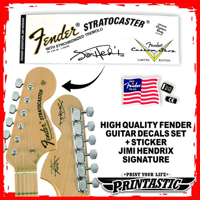 Decal Waterslide Guitar ST, TL, JB, PB Signature Series