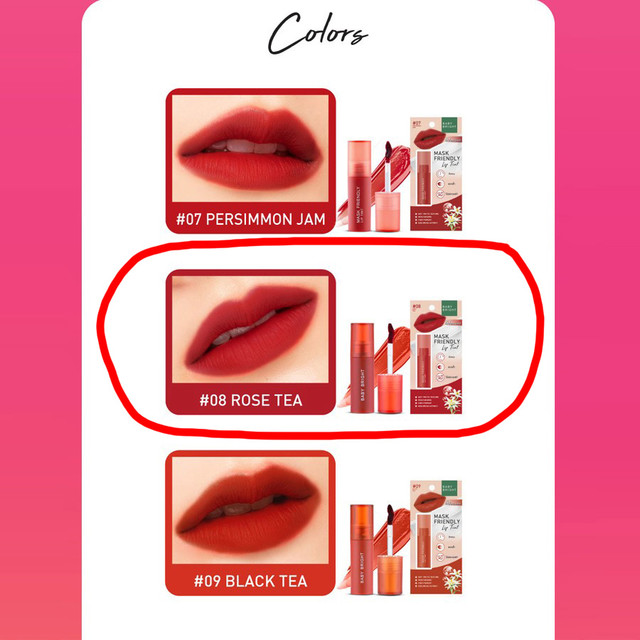 มีทุกสีจ้า Baby Bright Mask Friendly Lip Tint 2.5g เบบี้ไบร์ท ลิปใบเฟิร์น ไม่ติดแมส แมสก์เฟรนด์ลี่ลิปทินท์ ง