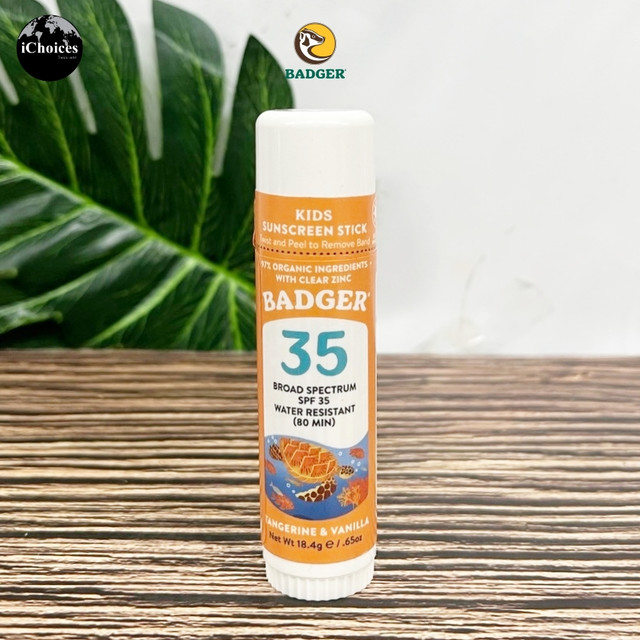 Badger_Kids Sunscreen Stick SPF 35 Tangerine & Vanilla 18.4 g ครีมกันแดดสำหรับเด็ก