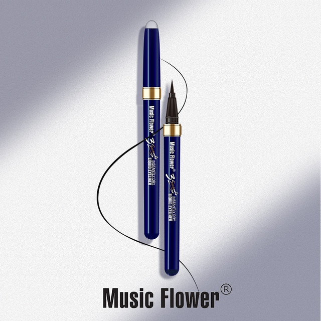 [Music Flower] 3 Seconds อายไลเนอร์ เส้นคมบาง 0.1 มิลลิเมตร หัวฟองน้า แห้งไวภายใน 3 วินาทีกันน้ำกันเหงื่อ 24 ชม.