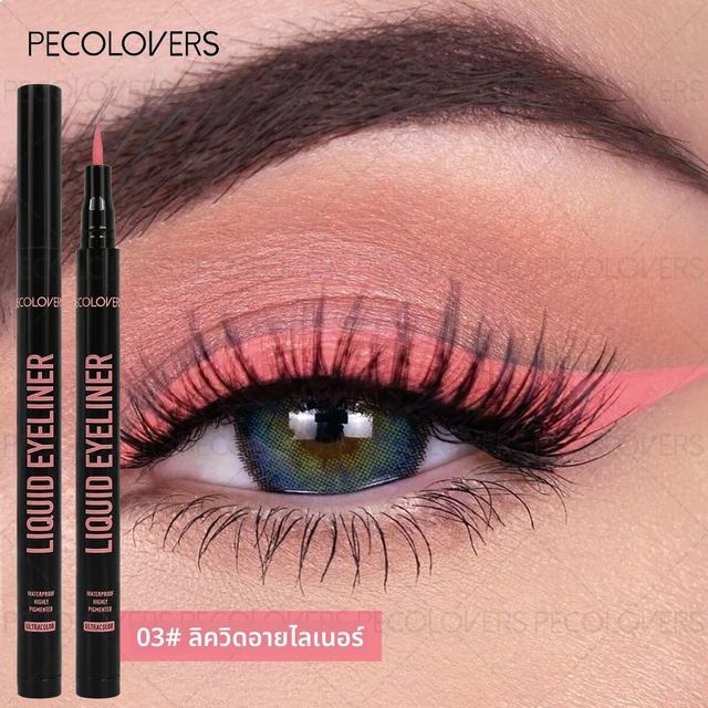 อายไลเนอร์ชนิดน้ำ 1 ชิ้น ปากกาอายไลเนอร์ที่ให้สีสันสดใส แห้งเร็ว กันน้ำและกันเหงื่อ สำหรับทุกประเภท