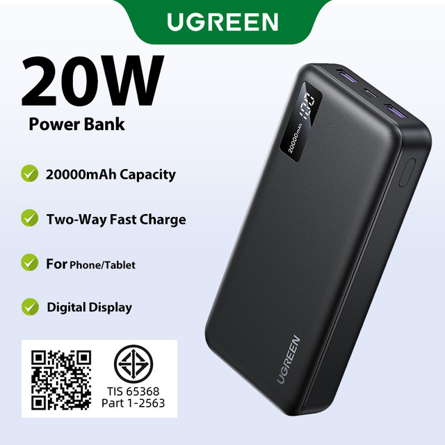 【Tisi 】Ugreen 20W 10000Mah 20000Mah Power Bank Fast Charging Portable Powerbank Type C Genuine Power Bank 37Wh 74Wh Model:Pb312