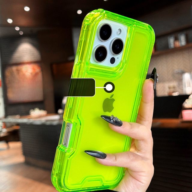 DAIMANG | Anti-drop Phone Case for iPhone 16 Pro Max, 15 Pro, 14, 13 Mini, 12 Mini Fluorescent Green