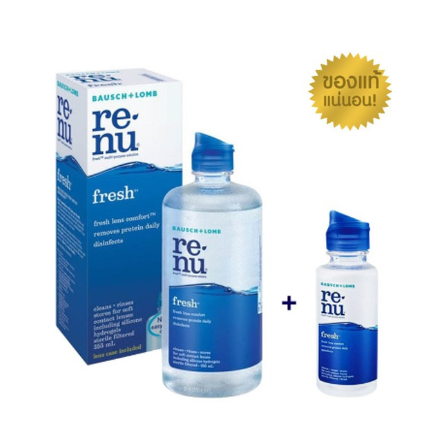Renu Renew Contact Lens Cleaning Solution 355 ml and 355 Ml, Get 60 ml Free (Choose in the Options)