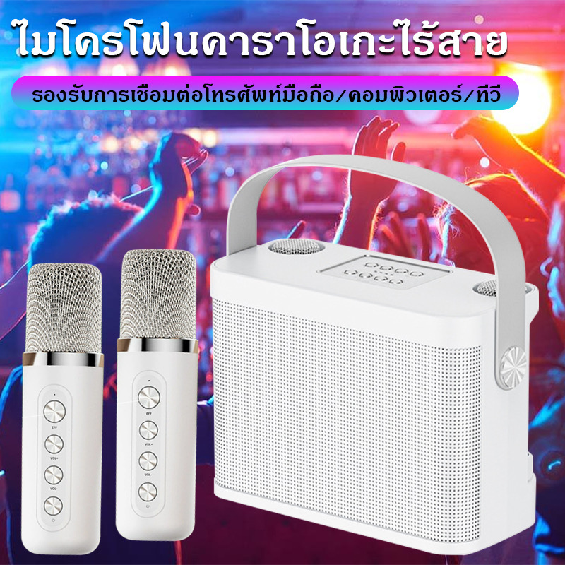 New Portable Bluetooth Speaker Ys-219/Ys203 with 2 Wireless Microphones and Built-In Battery for Karaoke and Big Sound.