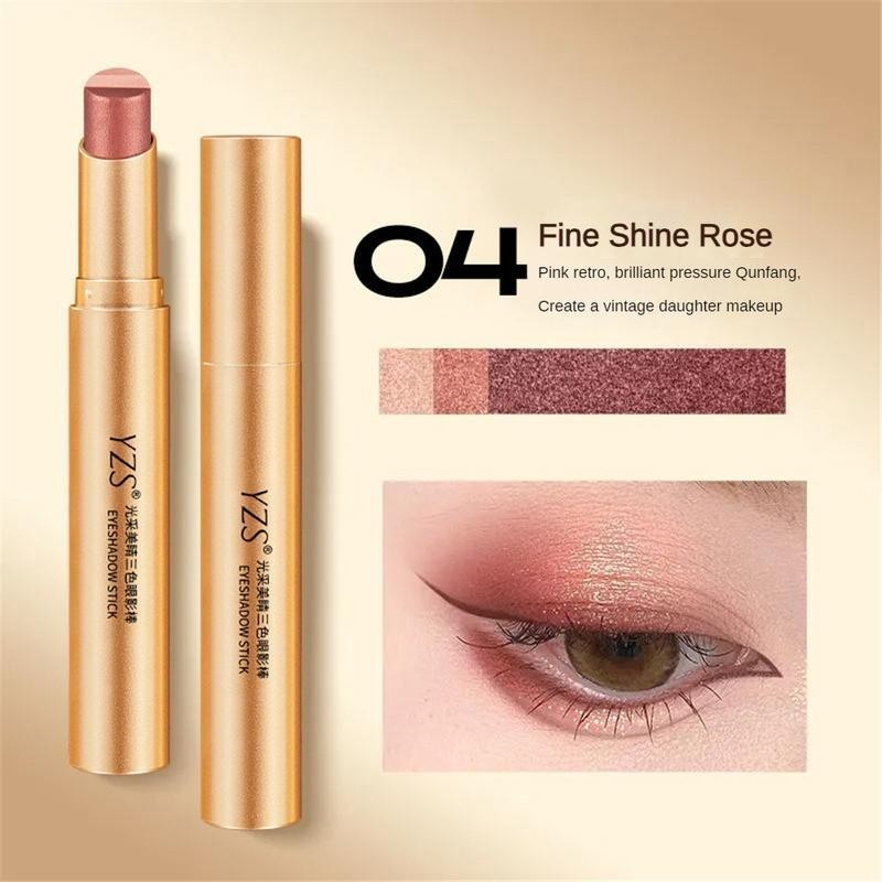 【ขายดี】อายแชโดว์สติ๊ก 3 สี สามสี ไข่มุก แฟลชละเอียด เพิ่มวอลลุ่ม อายแชโดว์เนื้อแมท กันน้ำ ติดทนนาน สีเอิร์ธ ปากกาอายแชโด