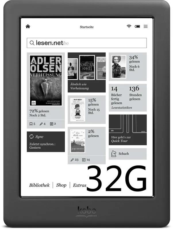 KOBO Glo HD E-Reader 300PPI 6นิ้ว E-Ink ไฟหน้า 4G/16G/32G แบตเตอรี่ 24 ชม. น้ำหนัก 180 กรัม Wi-Fi รองรับ EPUB/PDF/MOBI น้ำหนักเบา
