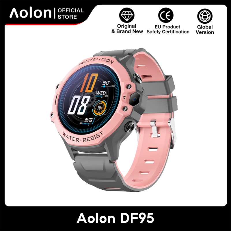 Aolon DF95 นาฬิกาเด็ก GPS+LBS+WIFI+AGPS SIM Card 4G นาฬิกาโทรได้เด็ก นาฬิกาใส่ซิม 1.28 นิ้ว 670mAh IP67 กันน้ำนาฬิกาอัจฉริยะเพื่อความปลอดภัยของเด็กสามารถโทรฉุกเฉินได้ด้วยปุ่มเดียว earlybird