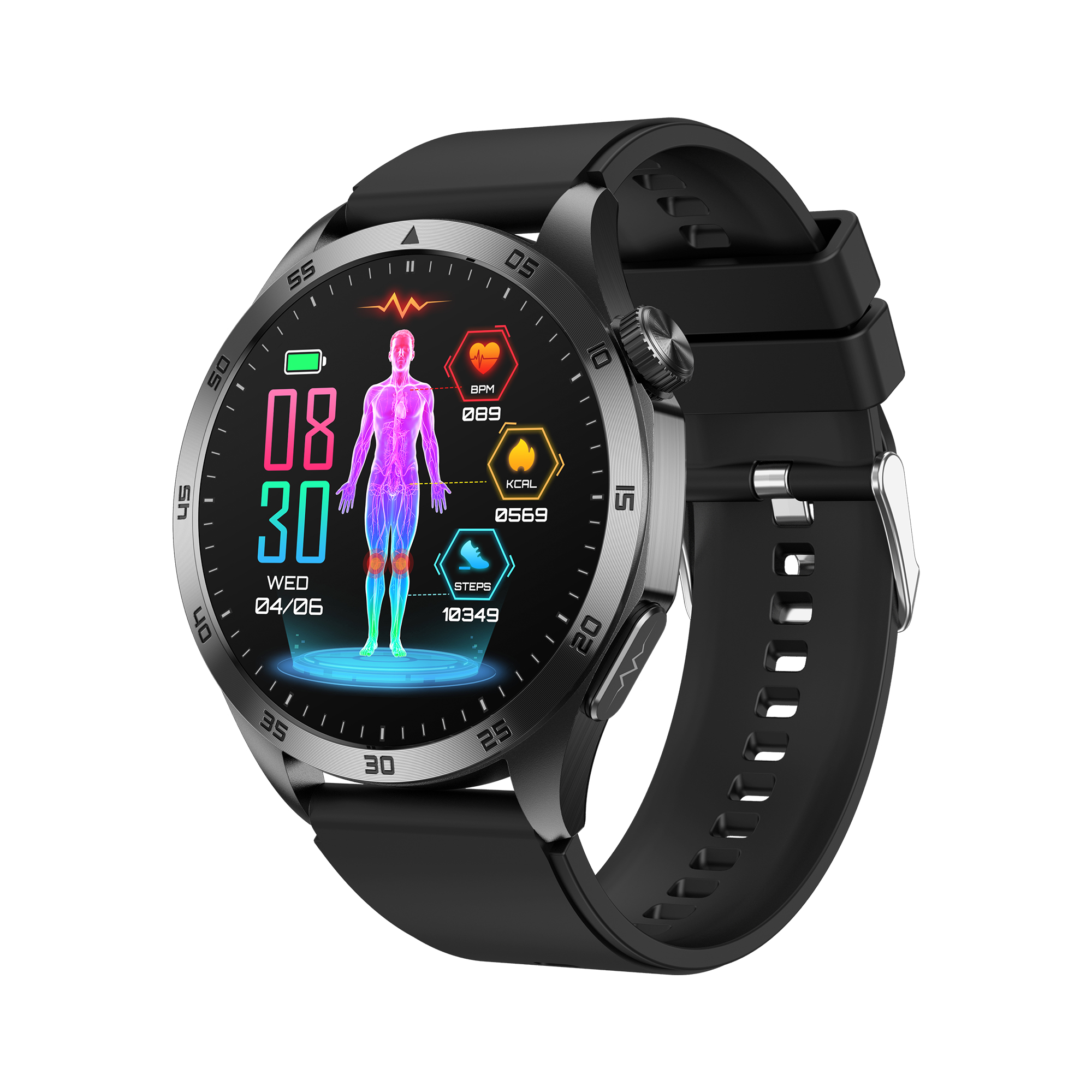 Smart watch pure health watch TF-HOM-TH  นาฬิกาวัดไขมัน นาฬิกาข้อมือวัดความดัน จอ AMOLED 1.43 นิ้ว วัดน้ำตาล/กรดยูริค/ECG/SOS ของขวัญวันเกิดวันพ่อ