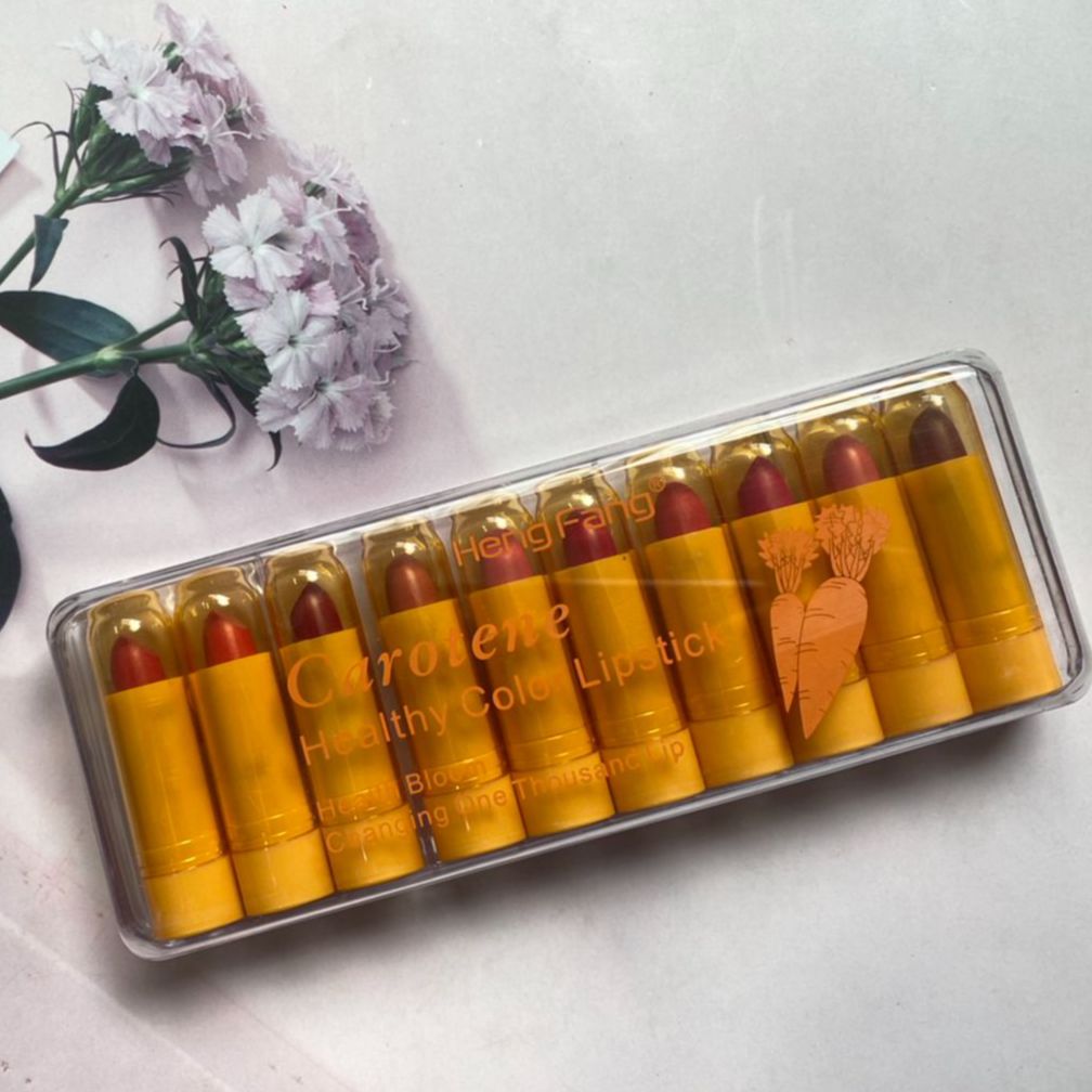 ลิปสติกลิปจิ๋วเนื้อแมท 1กล่องมี10แท่ง Heng Fang Carotene