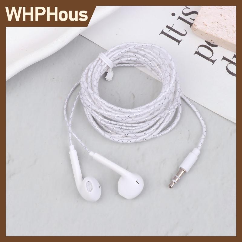 WHPHous หูฟังแบบมีสายยาว2ม. 3ม. หูฟังแบบมีสายในหูหูฟังสำหรับเล่นเกมฟังเพลงหูฟังเบสหนัก3.5มม.