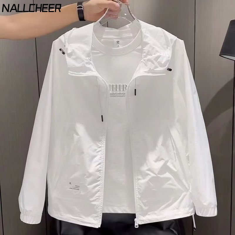 Nallcheer Men's Hooded Sun Protection Jacket, Thin Casual Multi-Purpose Clothing, Sun Protection