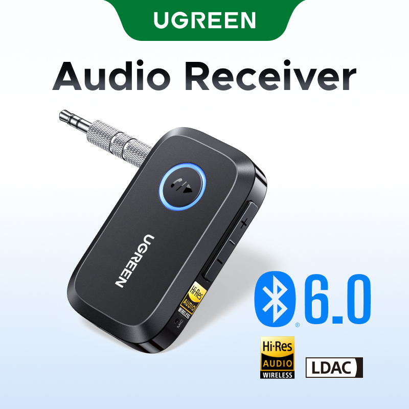UGREEN LDAC Hi-Res Bluetooth 6.0 17H แบตเตอรี่รับสัญญาณเสียง AUX สําหรับลําโพงโทรศัพท์ในรถยนต์