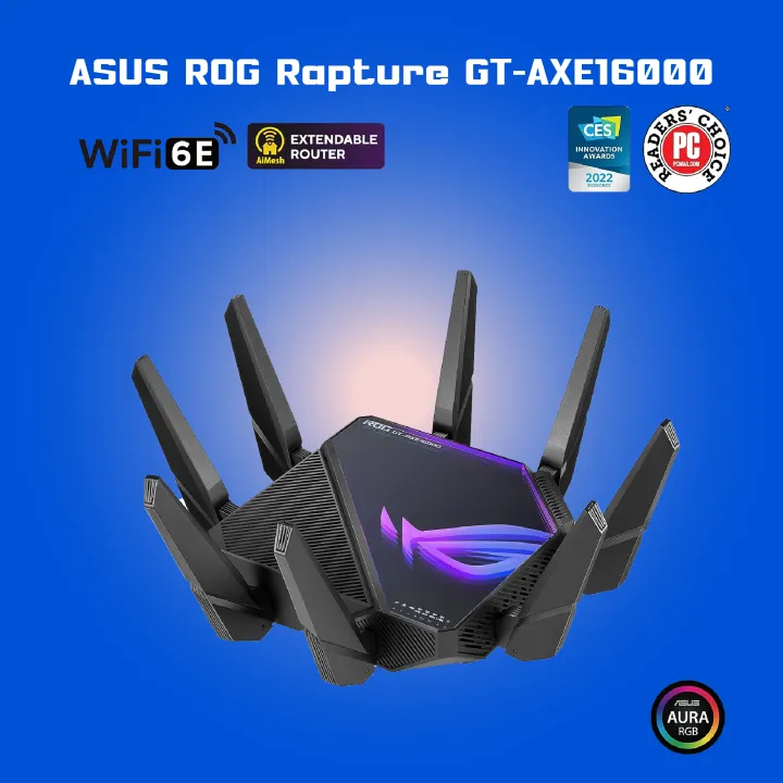 (ส่งจากไทย)ASUS ROG Rapture GT-AXE16000 เราเตอร์ WiFi 6E แบบ Quad-band | Lazada Thailand