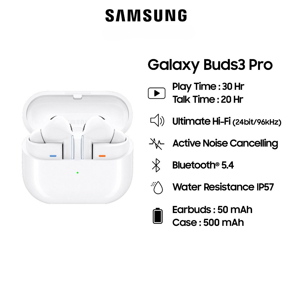 Samsung Galaxy Buds3 Pro หูฟังไร้สาย เชื่อมต่อด้วยบลูทูธ 5.4
