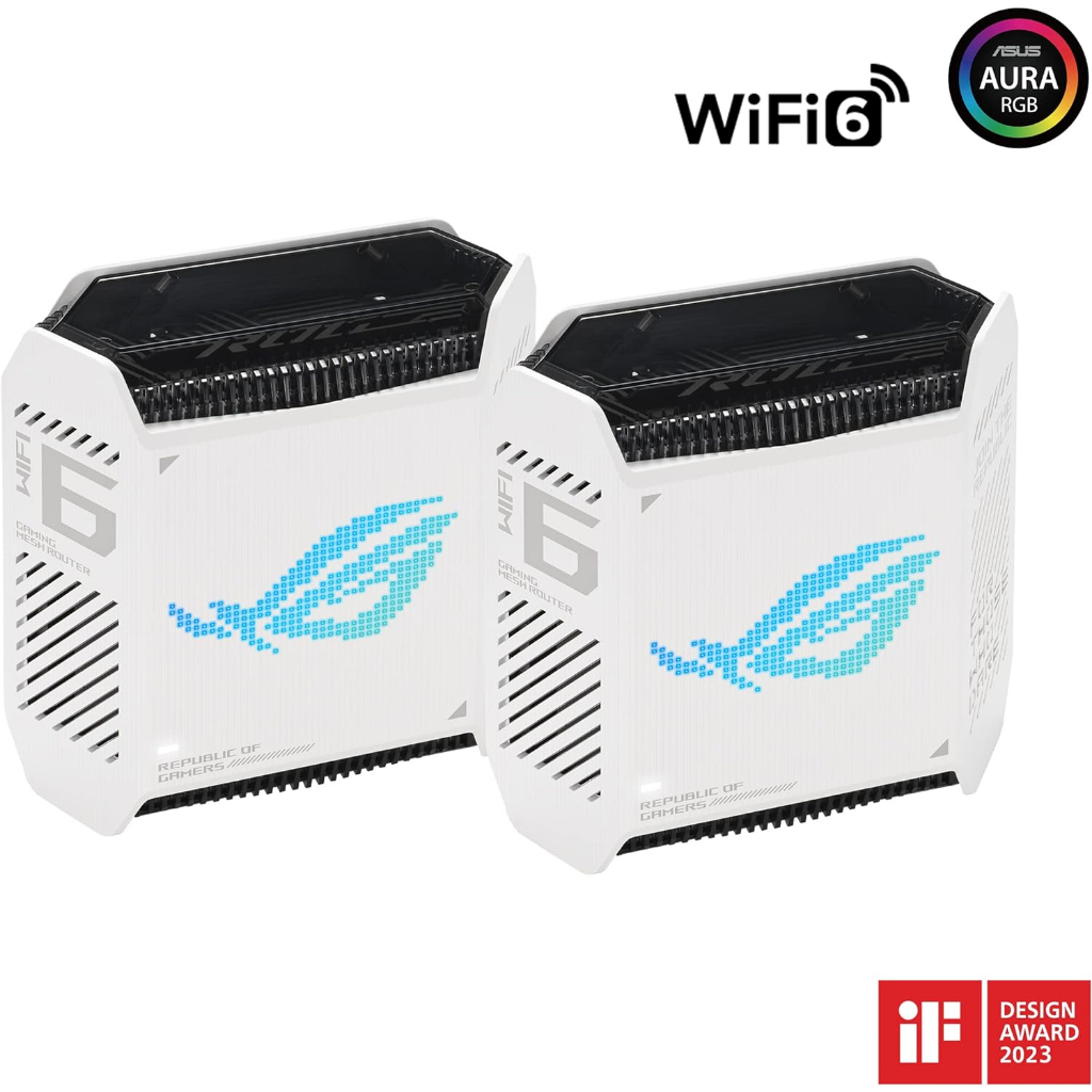 ASUS ROG Rapture GT6 WHITE (2PK) AX10000 Tri-Band WiFi 6 | Shopee Thailand