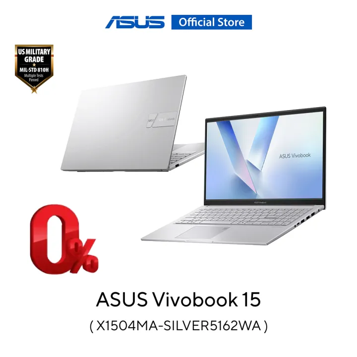 ASUS Vivobook 15 X1504MA-SILVER5162WA, 15.6 Inch thin and light laptop, FHD IPS, Intel Core 5 Processor 315, 8GB DDR5-5600 SO-DIMM, Intel Graphics, 512GB M.2 NVMe PCIe 4.0 SSD, Wi-Fi 6, Cool Silver | Lazada Thailand