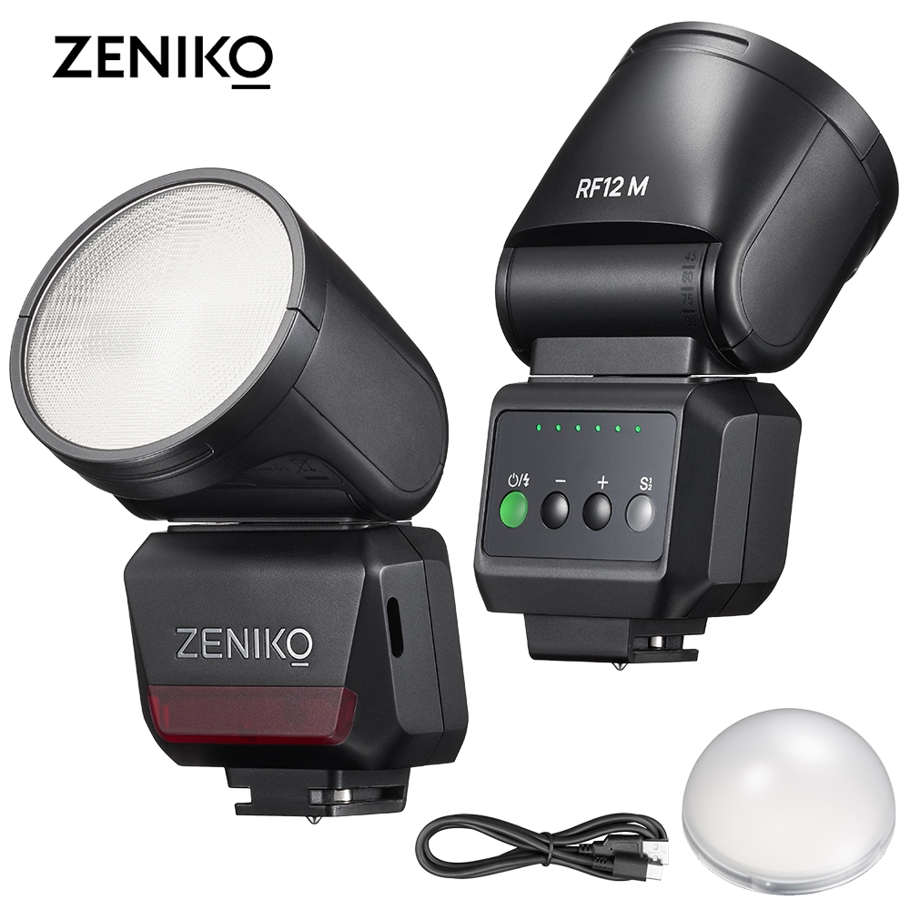 ZENIKO RF12 M แฟลชกล้องบน 90° เอียง270° Rotation Round Light Effect แบบพกพาสําหรับกล้อง DSLR | Shopee Thailand